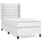 vidaXL Cama box spring con colchón cuero sintético blanco 80x200 cm vidaXL Cama box spring con colchón cuero sintético blanco 80x200 cm