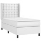 vidaXL Cama box spring con colchón cuero sintético blanco 80x200 cm vidaXL Cama box spring con colchón cuero sintético blanco 80x200 cm
