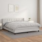 vidaXL Cama box spring con colchón cuero sintético blanco 160x200 cm