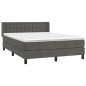 vidaXL Cama box spring con colchón terciopelo gris oscuro 140x200 cm vidaXL Cama box spring con colchón terciopelo gris oscuro 140x200 cm