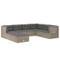 vidaXL Set de muebles de jardín 8 pzas y cojines ratán sintético gris
