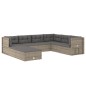 vidaXL Set de muebles de jardín 8 pzas y cojines ratán sintético gris