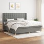 vidaXL Cama box spring con colchón tela gris oscuro 200x200 cm