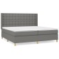 vidaXL Cama box spring con colchón tela gris oscuro 200x200 cm