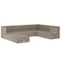 vidaXL Set de muebles de jardín 8 pzas y cojines ratán sintético gris