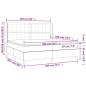 vidaXL Cama box spring con colchón tela gris oscuro 200x200 cm