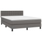 vidaXL Cama box spring colchón y LED cuero sintético gris 140x200 cm vidaXL Cama box spring colchón y LED cuero sintético gris 140x200 cm