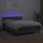 vidaXL Cama box spring colchón y LED cuero sintético gris 140x200 cm vidaXL Cama box spring colchón y LED cuero sintético gris 140x200 cm