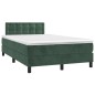 vidaXL Cama box spring colchón y LED terciopelo verde oscuro 120x200cm vidaXL Cama box spring colchón y LED terciopelo verde oscuro 120x200cm