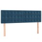 vidaXL Cama box spring colchón y LED terciopelo azul oscuro 140x190 cm