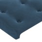 vidaXL Cama box spring colchón y LED terciopelo azul oscuro 140x190 cm