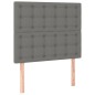 vidaXL Cama box spring colchón y luces LED tela gris oscuro 100x200 cm vidaXL Cama box spring colchón y luces LED tela gris oscuro 100x200 cm