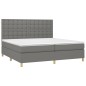 vidaXL Cama box spring colchón y luces LED tela gris claro 200x200 cm vidaXL Cama box spring colchón y luces LED tela gris claro 200x200 cm