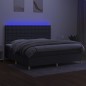 vidaXL Cama box spring colchón y luces LED tela gris claro 200x200 cm vidaXL Cama box spring colchón y luces LED tela gris claro 200x200 cm