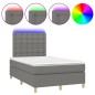 vidaXL Cama box spring con colchón y LED tela gris oscuro 120x200 cm vidaXL Cama box spring con colchón y LED tela gris oscuro 120x200 cm