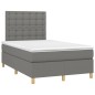 vidaXL Cama box spring con colchón y LED tela gris oscuro 120x200 cm vidaXL Cama box spring con colchón y LED tela gris oscuro 120x200 cm