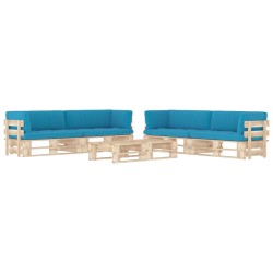 vidaXL Muebles de palets 6 pzas y cojines madera pino impregnada