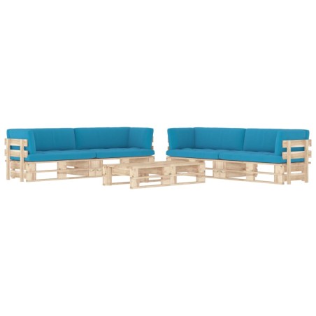 vidaXL Muebles de palets 6 pzas y cojines madera pino impregnada