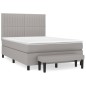 vidaXL Cama box spring con colchón tela gris claro 140x200 cm