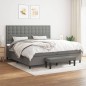 vidaXL Cama box spring con colchón tela gris oscuro 200x200 cm vidaXL Cama box spring con colchón tela gris oscuro 200x200 cm