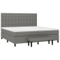 vidaXL Cama box spring con colchón tela gris oscuro 200x200 cm vidaXL Cama box spring con colchón tela gris oscuro 200x200 cm