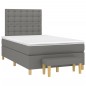 vidaXL Cama box spring con colchón tela gris oscuro 120x200 cm
