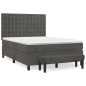 vidaXL Cama box spring con colchón terciopelo gris oscuro 140x190 cm vidaXL Cama box spring con colchón terciopelo gris oscuro 140x190 cm
