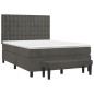 vidaXL Cama box spring con colchón terciopelo gris oscuro 140x190 cm vidaXL Cama box spring con colchón terciopelo gris oscuro 140x190 cm