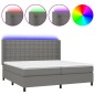 vidaXL Cama box spring colchón y luces LED tela gris claro 200x200 cm