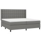 vidaXL Cama box spring colchón y luces LED tela gris claro 200x200 cm