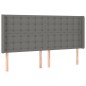vidaXL Cama box spring colchón y luces LED tela gris claro 200x200 cm