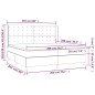 vidaXL Cama box spring colchón y luces LED tela gris claro 200x200 cm