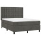 vidaXL Cama box spring colchón y LED terciopelo gris oscuro 140x200 cm vidaXL Cama box spring colchón y LED terciopelo gris oscuro 140x200 cm