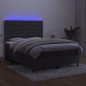 vidaXL Cama box spring colchón y LED terciopelo gris oscuro 140x190 cm vidaXL Cama box spring colchón y LED terciopelo gris oscuro 140x190 cm