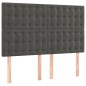vidaXL Cama box spring colchón y LED terciopelo gris oscuro 140x190 cm vidaXL Cama box spring colchón y LED terciopelo gris oscuro 140x190 cm