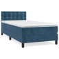 vidaXL Cama box spring con colchón terciopelo azul oscuro 100x200 cm vidaXL Cama box spring con colchón terciopelo azul oscuro 100x200 cm