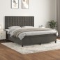 vidaXL Cama box spring con colchón terciopelo gris oscuro 160x200 cm vidaXL Cama box spring con colchón terciopelo gris oscuro 160x200 cm