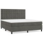 vidaXL Cama box spring con colchón terciopelo gris oscuro 160x200 cm vidaXL Cama box spring con colchón terciopelo gris oscuro 160x200 cm