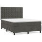 vidaXL Cama box spring con colchón terciopelo gris oscuro 140x200 cm vidaXL Cama box spring con colchón terciopelo gris oscuro 140x200 cm