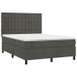 vidaXL Cama box spring con colchón terciopelo gris oscuro 140x200 cm vidaXL Cama box spring con colchón terciopelo gris oscuro 140x200 cm