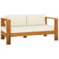 vidaXL Muebles de jardín madera maciza 5 pzas con cojines blanco crema vidaXL Muebles de jardín madera maciza 5 pzas con cojines blanco crema