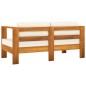 vidaXL Muebles de jardín madera maciza 5 pzas con cojines blanco crema vidaXL Muebles de jardín madera maciza 5 pzas con cojines blanco crema