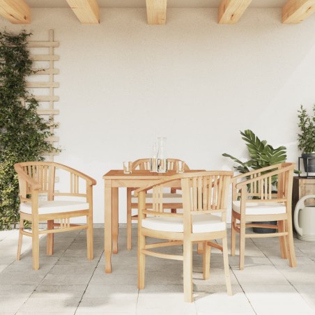 vidaXL Juego de comedor para jardín 5 piezas madera maciza de teca