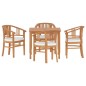 vidaXL Juego de comedor para jardín 5 piezas madera maciza de teca vidaXL Juego de comedor para jardín 5 piezas madera maciza de teca