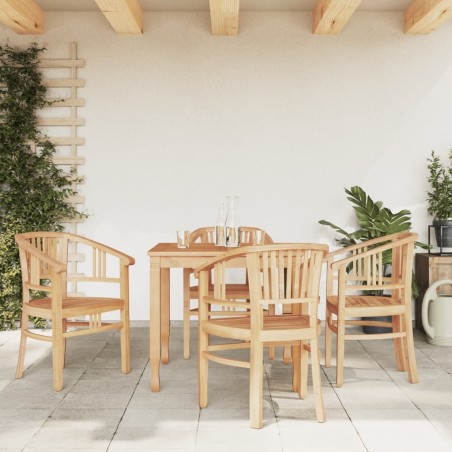 vidaXL Juego de comedor para jardín 5 piezas madera maciza de teca