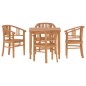vidaXL Juego de comedor para jardín 5 piezas madera maciza de teca vidaXL Juego de comedor para jardín 5 piezas madera maciza de teca
