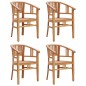 vidaXL Juego de comedor para jardín 5 piezas madera maciza de teca vidaXL Juego de comedor para jardín 5 piezas madera maciza de teca