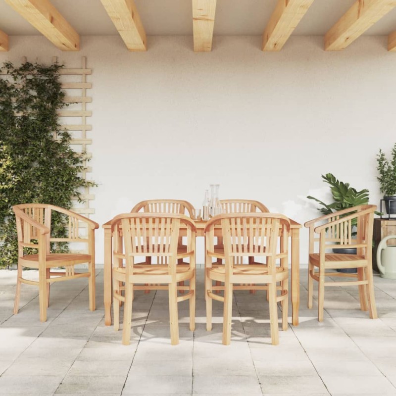 vidaXL Juego de comedor de jardín 7 piezas madera maciza de teca vidaXL Juego de comedor de jardín 7 piezas madera maciza de teca