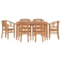 vidaXL Juego de comedor de jardín 7 piezas madera maciza de teca vidaXL Juego de comedor de jardín 7 piezas madera maciza de teca