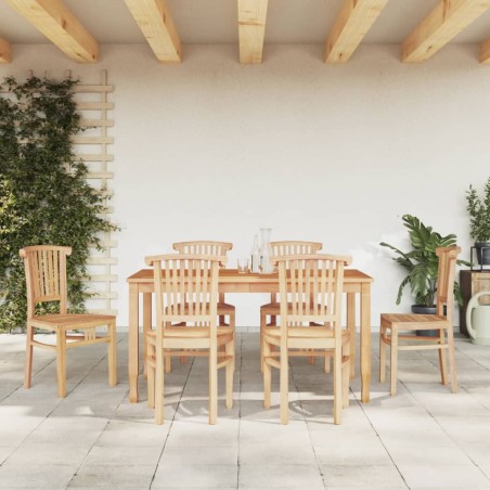 vidaXL Juego de comedor de jardín 7 piezas madera maciza de teca